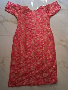 Beautiful Pink Brocade Kurta