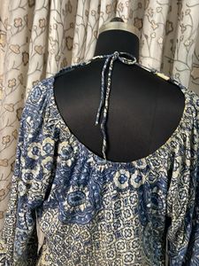 Bohemian Print V-Neck Long Sleeve Top