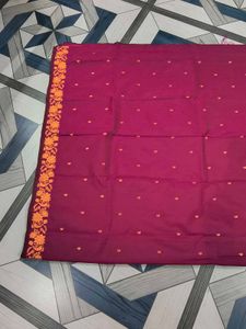 brand new katan silk saree magenta colour