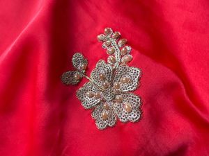 Elegant Red Embroidered Saree