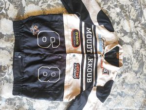 “Black &amp; White Graphic Varsity Jacket + Shorts Co-