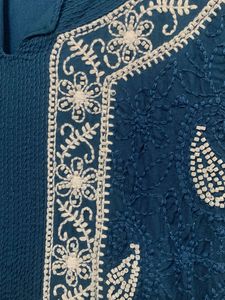 Blue Chikankari Kurta set