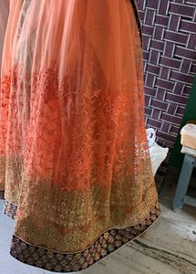 Beautiful Brand New Orange Net Saree