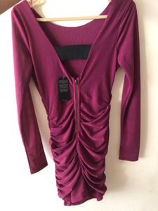 Guess Ruched Zipper Dress