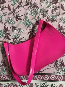 Bright Pink Patent Leather Shoulder Bag