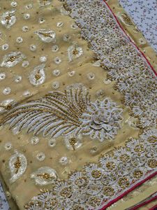 Party Wear Embroidered Yellow Saree ✨️💛