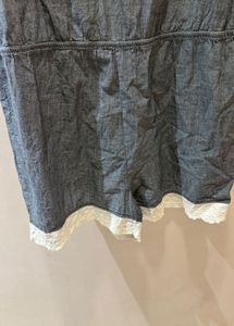 Denim Lace Trim Jumpsuit