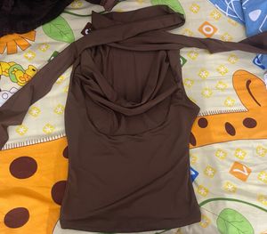 Brown Ribbon Tank Top