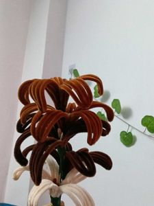 Handmade Aesthetic Lily Flowers in Brown &amp; Cream