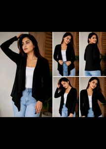 Chic Black Open Front Cardigan