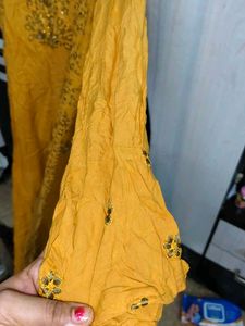 Long kurti with shrug full embroidery work