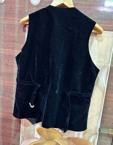 Men's Black Velvet Waistcoat