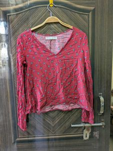 Abercrombie &amp; Fitch Red Floral Top