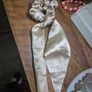 Elegant Satin Scrunchie with Ribbon