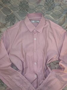 Woman's Pink Striped Button-Down Shirt