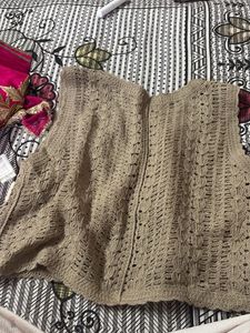 Handmade Crochet Vest with Flowers