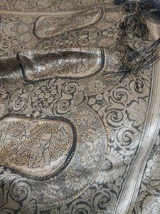Elegant Black Saree with Gold Border