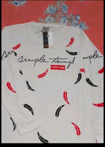 Feather Print Long Sleeve Tee