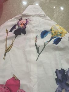 White Floral Print Shirt