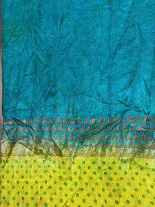 Silk blue &amp; yellow dupatta