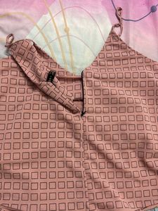 Western Crop Top With Box Pattern Design