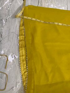 Yellow Naira cut suit with straps sleeves