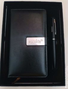Gift Set:- Ascolite Black Notebook and Pen Set