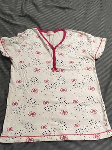 Cute Bow Print Night wear tops - Combo of Two