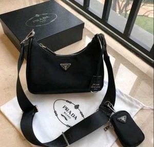 Prada Re-Edition Black Nylon Hobo Bag