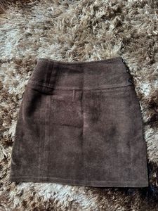 Brown Suede Mini Skirt