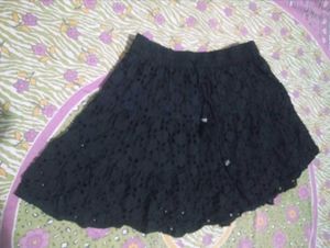 Black Eyelet Skirt