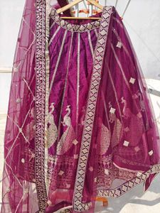 Stunning Purple heavily Embroidered Lehenga
