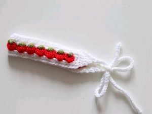 Crochet Strawberry Hair Band