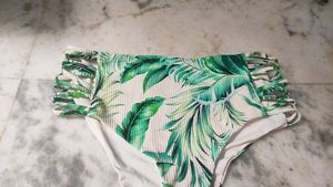 Tropical Leaf Print Bikini Bottom