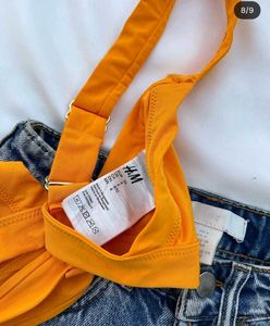 H&amp;M Orange Triangle Bikini Top