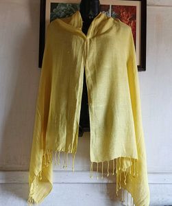 Elegant Yellow Silk Dupatta