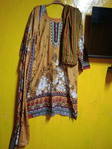 Vibrant Floral Print Kurta Set with Dupatta
