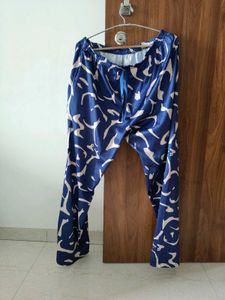 Stylish Blue &amp; White Printed Pajama Top