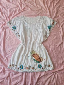 Embroidered Butterfly Blouse