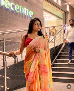 Digital Print Chiffon Shari
