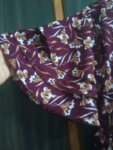 Maroon Floral Print Dress