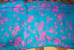 Beautiful Blue Floral Saree
