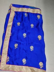 Beautiful Blue Saree With Blouse 💙