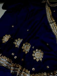 Elegant Navy Blue Saree