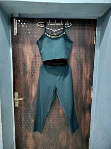 Elegant Teal coord Set with Embroidery