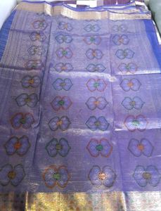 Elegant Blue &amp; Gold Saree