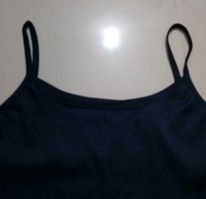 Basic Navy Blue Spaghetti Strap Camisole