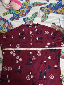 Maroon Printed Dress