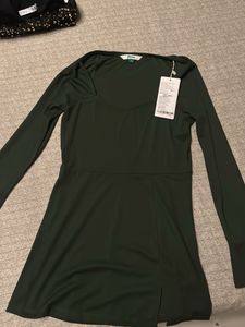 casual green dress.