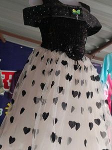 Sparkling Black and White Heart Gown
